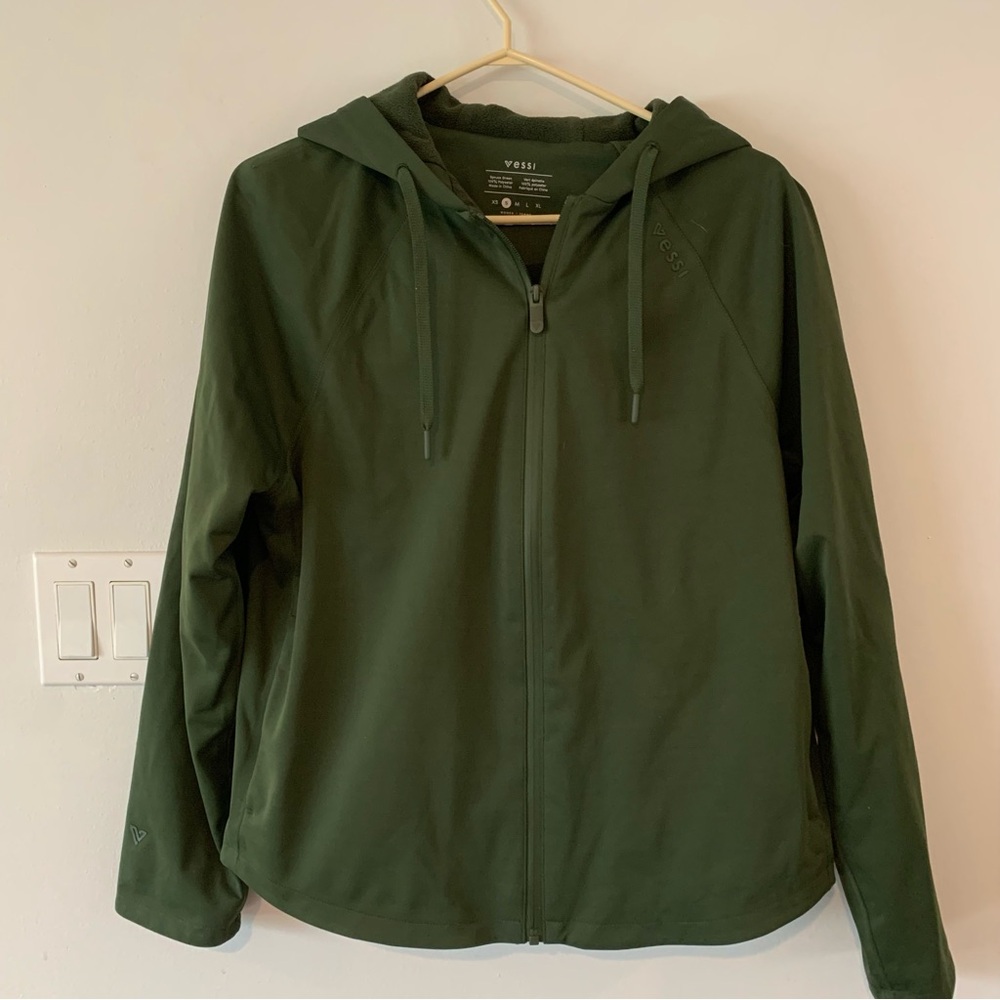 Vessi Overcast Spruce Green Coat Waterproof Woman’s Small S Full Zip Outdoors